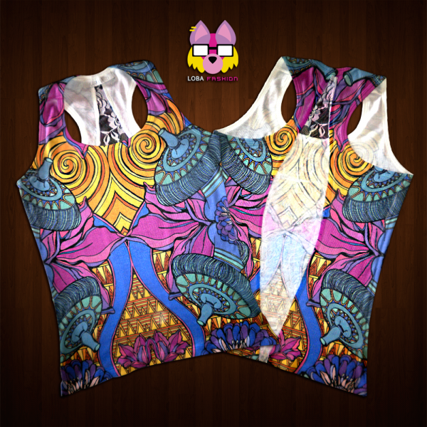 Regata de Renda nas Costas - Psychedelic Summer